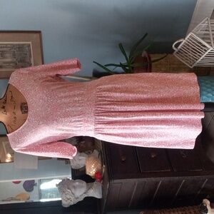 Lands End Pink and White Floral Print Fit & Flare Pocket Dress